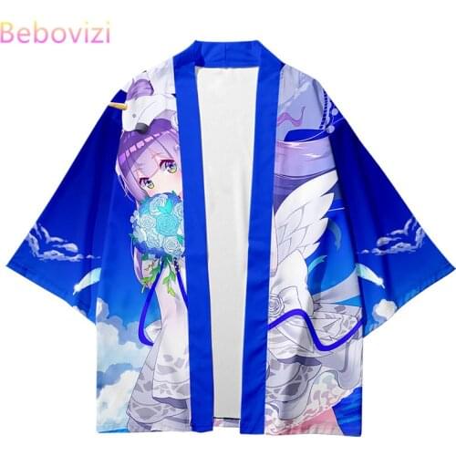 Big Size XXS-6XL Fashion Loose Kawaii Japanese Samurai Anime Cartoon Harajuku Cardigan Women Men Haori Kimono Cosplay Top Yukata