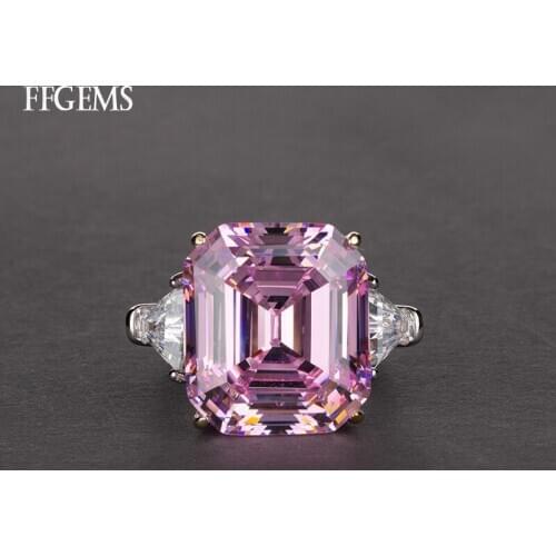 100% 925 Sterling Silver Created Moissanite Sapphire Citrine Diamond Ring Fine Jewelry For Women Engagement Party Gift Wholesale