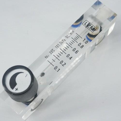 0.1-0.4 0.1-1 0.15-1.5 2-25 0.5-5 1-10 1.5-15 2-20L/min LZM-6T N2 Nitrogen Flowmeter Rotameter With Valve Push In 6mm Tube