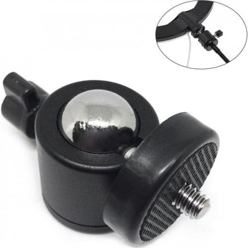 1/4 Inch Hot Shoe Tripod Mount Camera Head Ball Adapter Cradle Ball Head with Live LED Light Flash Bracket Holder for DV Camera