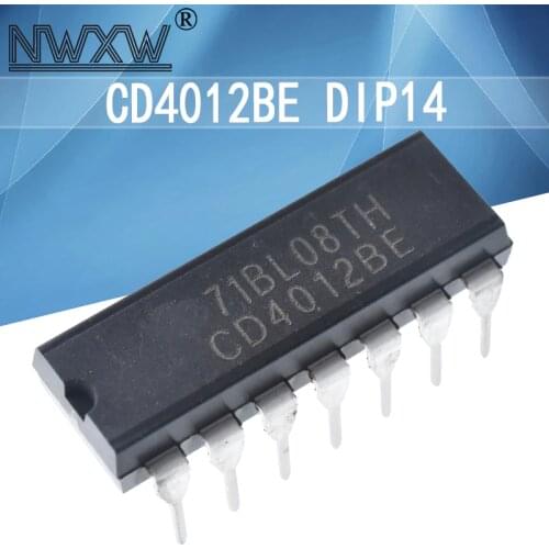 10pcs/lot CD4012 CD4012BE in-line DIP-14 HEF4012 dual 4-input NAND chip IC 4012