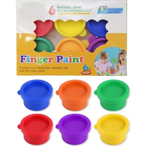 6 Colors Ink Pad Stamp DIY Finger Painting Craft Cardmaking Funny Large Round Non-Toxic Kids Education Drawing Toys Interactive