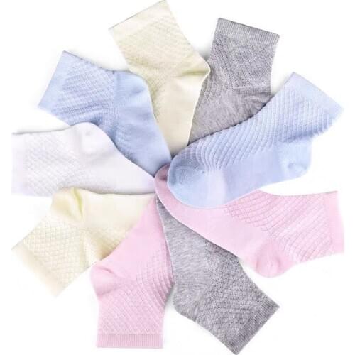6 Pairs Boys Girls Mesh Breathable Socks Set Children Kids Autumn Winter Cotton Socks Comfortable 1-2 Y