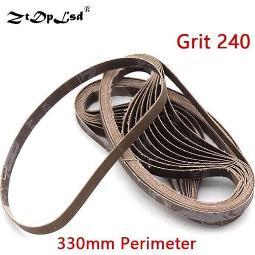 330X10MM Abrasive Sanding Belts Grit 240 Bands On Air Oxide Belt Sander For Weld Surface Conditioning Adapter Polishing Machine