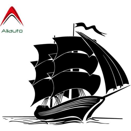 Aliauto Interesting Retro Car Sticker Marine Transport Ship Motorcycle Vinyl Sunscreen Anti-UV Decals Black/Silver,17cm*14cm