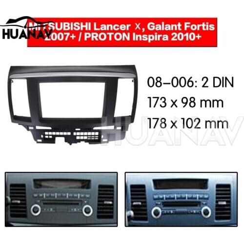 HUANAV Car Radio stereo Fitting installation adapter fascia For 2007+ Mitsubishi Fortis & Lancer Stereo Frame Audio Fascias