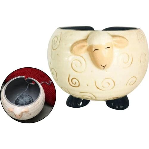 Yarn Storage Bowl Ceramics Weaving Thread Bowl, Large Crochet Accessories for