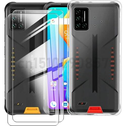 For UMIDIGI BISON GT 6.67“ Case 3-in-1 Black Soft Case with Black Full Tempered Glass For For UMIDIGI BISON 6.3