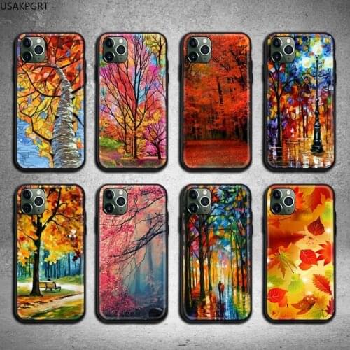 Autumn Fall Maple Leaves Phone Case for iphone 12 pro max 11 pro XS MAX 8 7 6 6S Plus X 5S SE 2020 XR case