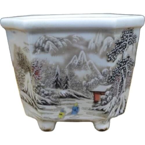 Color snowscene six party flowerpot home