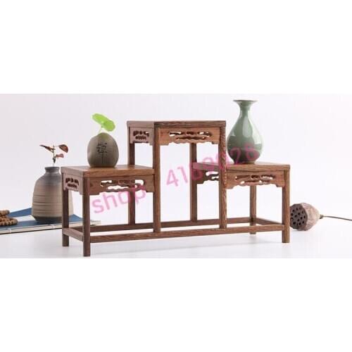 Solid wood chicken wing wood, large size champion table type curio shelves, ornament pendulum rack