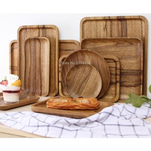 High-quality Wood Pallet Solid Wood Japanese Style Simple Design Log Tableware Coffee Shop Cake Shop Special Plate