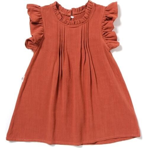 Kids Dresses For Girls Sleeveless Organic Cotton Dresses Children Kids Summer Spring Bubble Vestidos De Verano