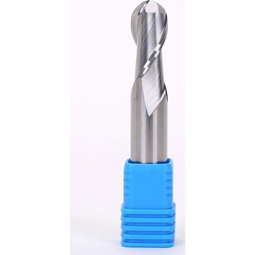 2 Flute carbide HRC45 1mm 2mm 3mm 4mm 5mm 6mm Ball Milling Tungsten Carbide Sprial Bit Mill Cutter Ball Nose End Mill aluminum