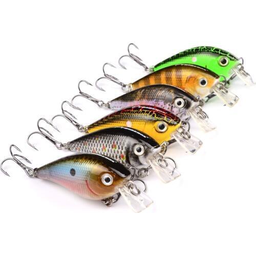 HiUmi 6pcs Fishing Lure 5.6cm Fishing Bait 6.1g Crankbait 6 colors Pesca Fishing Tackle 8# Hook Small Baits