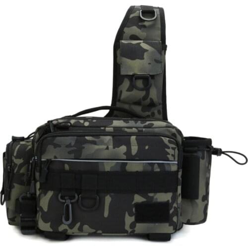 Multifunctional fishing gear, shoulder messenger bag, waist bag, bait, large-capacity equipment, practical storage fishing bag