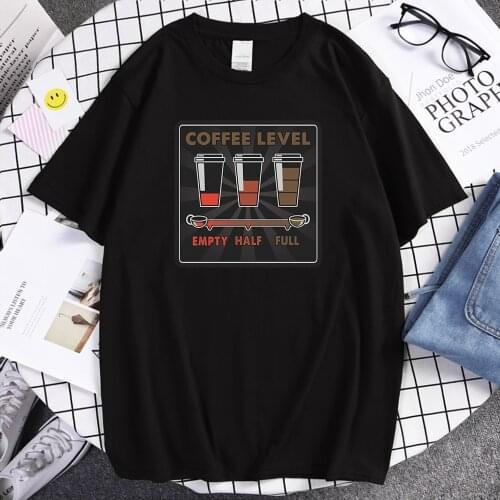 Coffee Printing mens Tshirts Simplicity Creativity T-shirts Comfortable Harajuku Short Sleeve Casual Breathable mans T-shirt