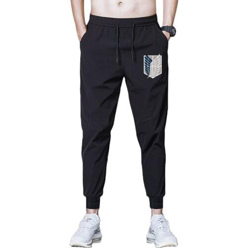 2021 Pants ATTACK ON TITAN Jogger Anime Men Black Print Clothing Elastic Workout Trousers Sweatpants Pocket Fitness spring