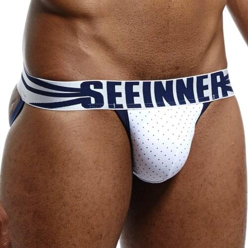 Mens Sexy Thongs Men Tanga Gay Underwear Male Jockstraps Gay Men Underwear Jockstrap Cotton Backless Briefs