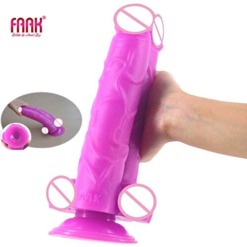 Realistic Double Penis Deep Conjoined Dildo Meridian Texture 4 Testicles Adult Flirt Big Cock Vagina Orgasm Anal Fetish Sex Shop