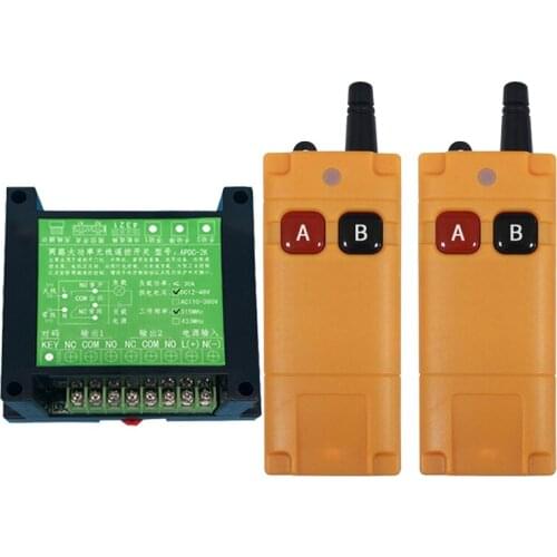 2000m DC12V-48V 2CH 2 CH Wireless Remote Control LED Light Switch Relay Output Radio RF Transmitter And 315/433 MHz Receiver