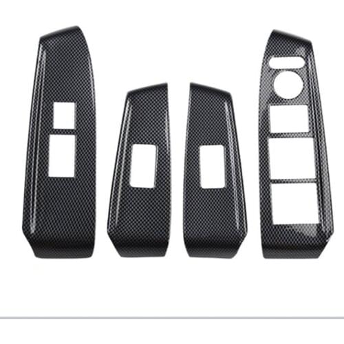 BBQ@FUKA Carbon Fiber Style Car Window Lift Switch Button Panel Cover For Honda Accord Eight Generation Car Accessories Styling