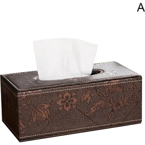 Stylish Faux Leather Napkin Holder Home Car Tissue Case Box Paper Storage Pouch