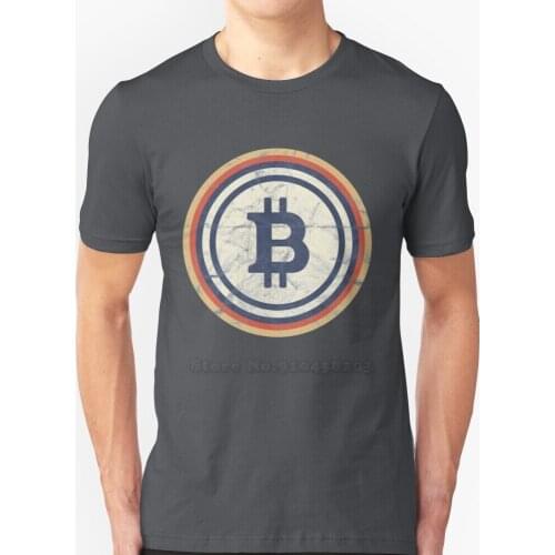 Vintage Bitcoin' Cool Bitcoin Logo Gift Short-Sleeved T-Shirt Harajuku Hip-Hop T-Shirt Tee Tops Bitcoin Logo Bitcoin Miner