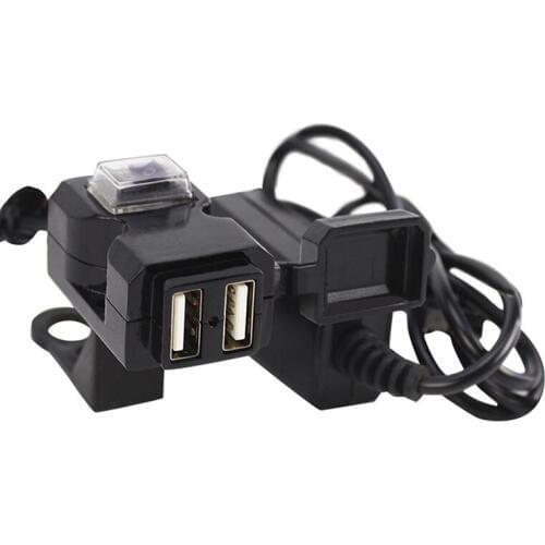 Waterproof Dual USB Port Motorcycle Handlebar Charger For 12v / 24v motor bike Adapter Power Supply Socket for Phone Mobile