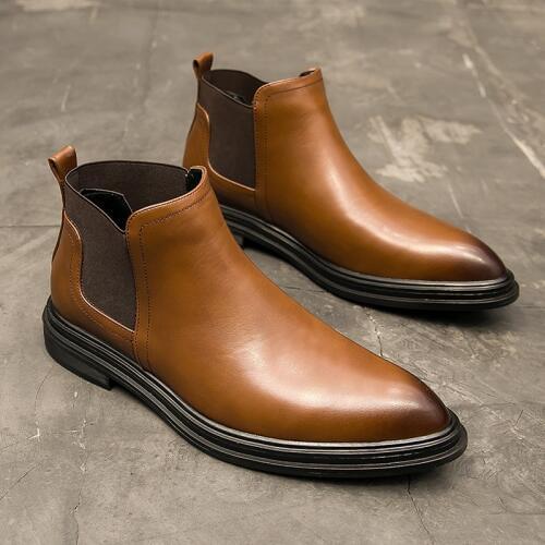 Yomior Autumn Winter Newest Designer Men Shoes British High Quality Pointed Toe Dress Ankle Boots Fashion Business Chelsea Boots