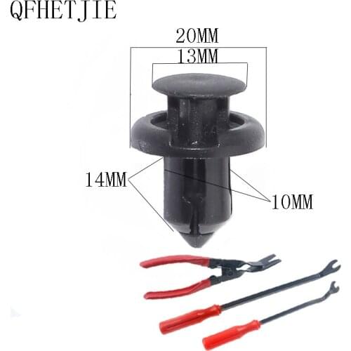 QFHETJIE 200Pcs QF-113 Car Bumper Clip Holder Fastener Rivet Door Panel Fender Lining Universal Clip Tool Set