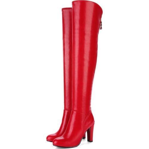 Sexy Women over the knee Boots Fetish Dance Nightclub Party Shoes 9CM High Heels Zipper Knee high Boots size 32-43 7595-2