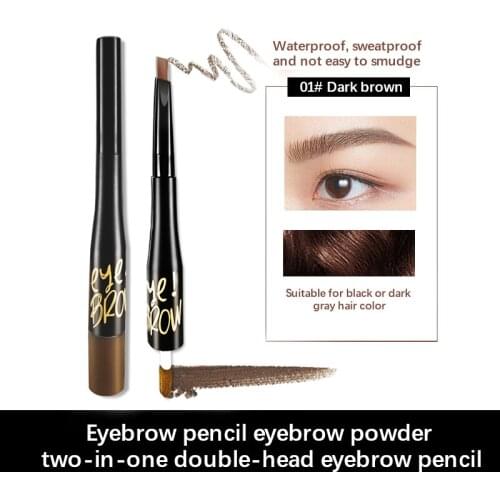 1 Pcs Double-headed Automatic Rotating Eyebrow Pencil Non-fading Non-smudge Waterproof Sweatproof Long-lasting Brow Makeup