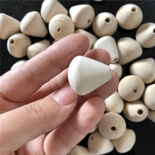 DIY 10Pcs Natural Wood Beads Rhombus Water Drop Spacer Wooden Charms Children Kid Handmade Unfinished DIY Jewelry Making 23X22mm