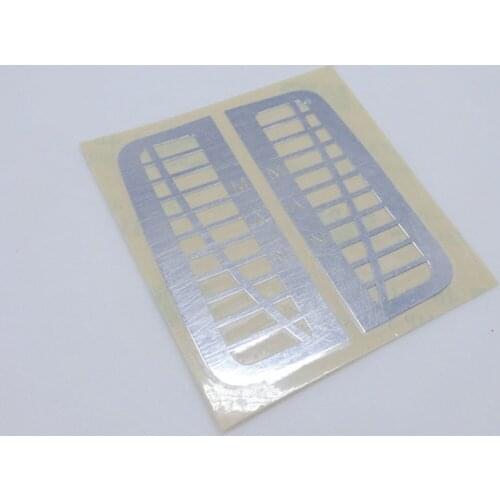 2pcs Metal Rear Window Grid Decoration Sticker Decal for 1/14 Tamiya MAN TGX RC Truck Tractor Accessories Styling Parts