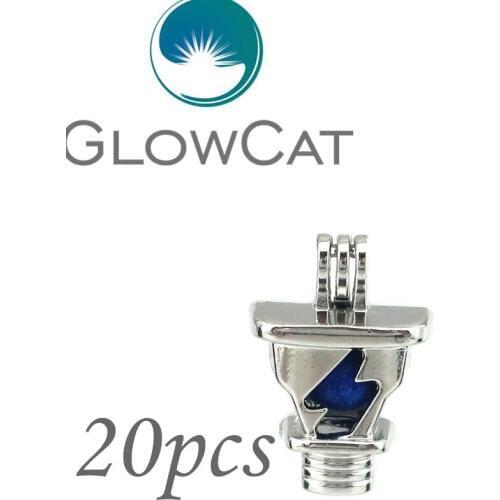 20x KK632 Silver Plug Warning Logo Beads Cage Essential Oil Diffuser Oyster Pearl Cage Locket Pendant Jewelry Making