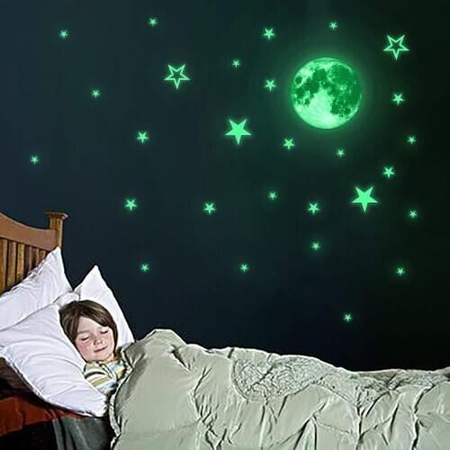 3D star self-luminous wall stickers childrens room that glows in the dark living room decal wall decoration