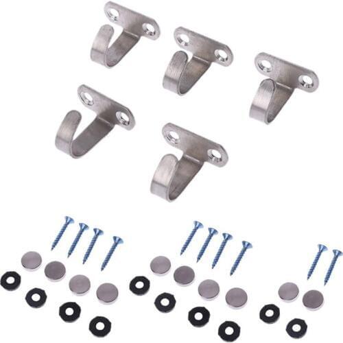 5x Stainless Steel J Shape Hook For Ceiling Cabinet Top Hanger Cloth Towel Robe Rack Home Organization Door Hooks 20184