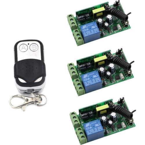 AC85V 110V 220V 250V RF Wireless Remote Switch Ceiling Lights LED Lamp Bulb Remote Lighting 315/433Mhz 3* Receiver & Transmitter