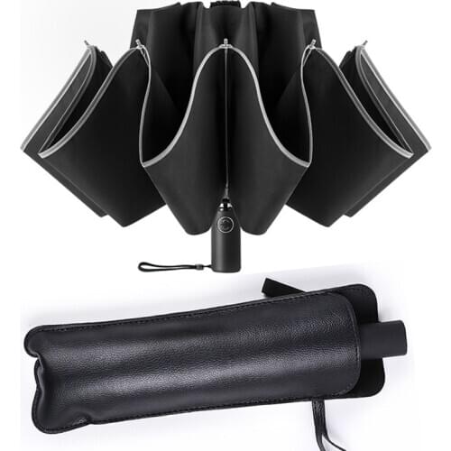Automatic Umbrella Reverse Folding Business Umbrella With Reflective Strips Umbrellas Rain For Men Women Windproof Male Parasol