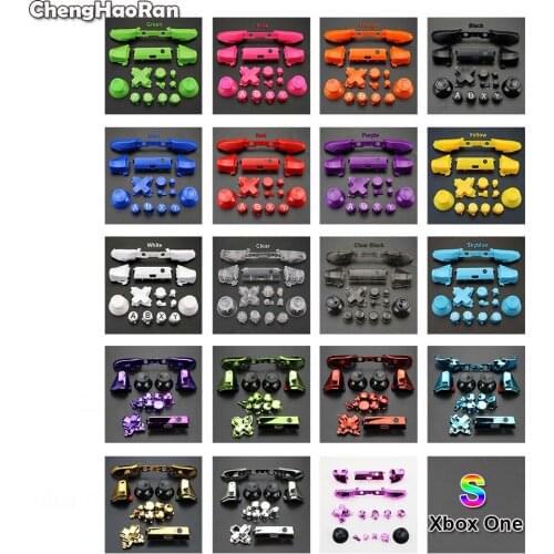 ChenghaoRan 1Set For Xbox One S Full Buttons Kit Matte ABXY D-Pad Trigger Thumbstick Caps Parts For Microsoft Xbox One S Slim