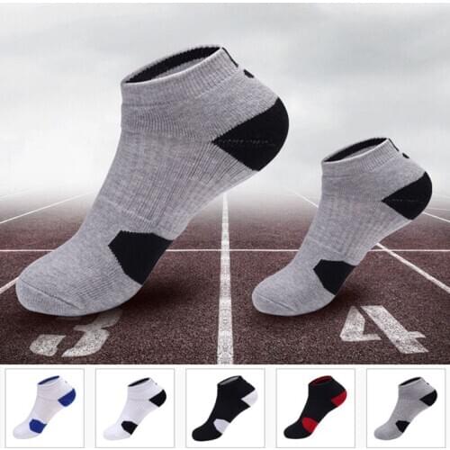 Mens Cycling Short Tube Sports Basketball Socks Low Cut Boat Socks Outdoor Towel Bottom Thick Non-Slip Wear-Resistant Socks