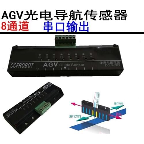 AGV photoelectric navigation sensor 8-bit serial output line monitoring sensor supports Modbus protocol