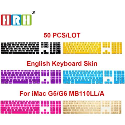 HRH 50pcs Computer Desktop Slim Silicone Keyboard Cover Keypad Skin Protector with numeric keypad for iMac G5/G6 MB110LL/A