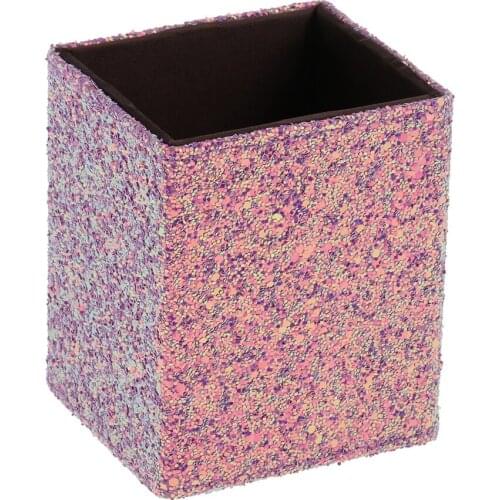 PU Leather Cosmetic Cup Case Makeup Brush Holder Empty Storage Box Organizer