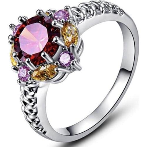 Exquisite Moon and Star Inlay Promise Rings for Women Moon and Sun Rings Temperament Birthstone Adjustable Ring Female