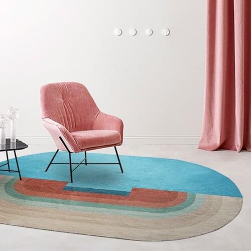 Creative Oval Carpets For Living Room Nordic Style Thick Bedroom Carpet Study Cloak Room Large Rugs Modern Sofa Coffee Table Mat
