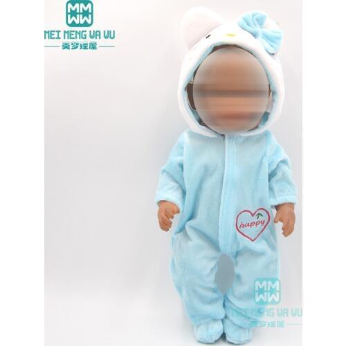 Doll clothes for 43cm baby new born doll fashion cartoon Crawling clothes