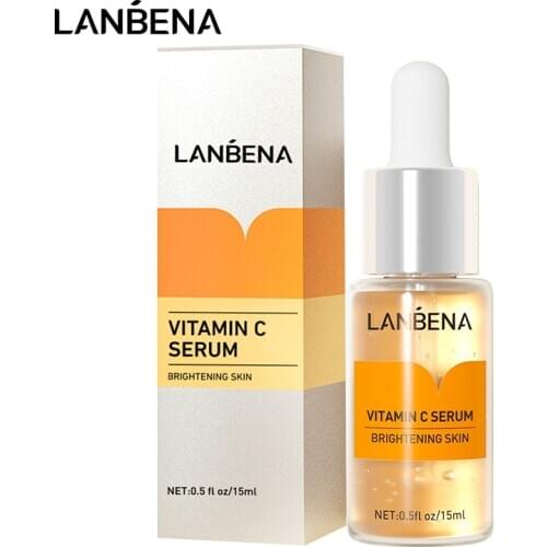 LANBENA Vitamin C Whitening Serum Hyaluronic Acid Face Cream Snail Remover Freckle Speckle Fade Dark Spots Anti-Aging Skin Care