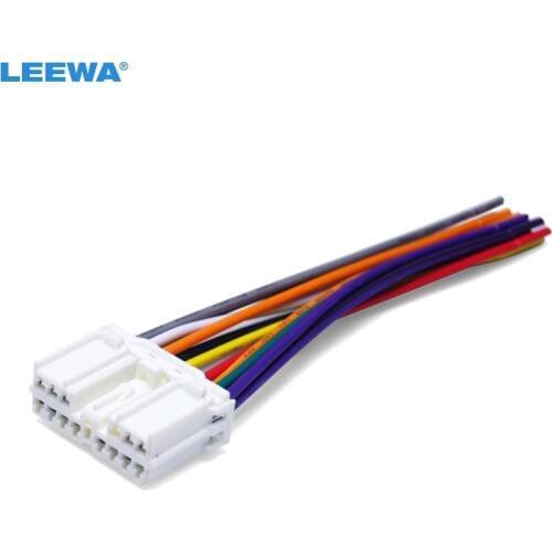 LEEWA Car Audio Stereo Wiring Harness Adapter Plug For Mitsubishi Grand/Pajero Lioncel Joyear OEM Factory Radio Tail Wire #3998